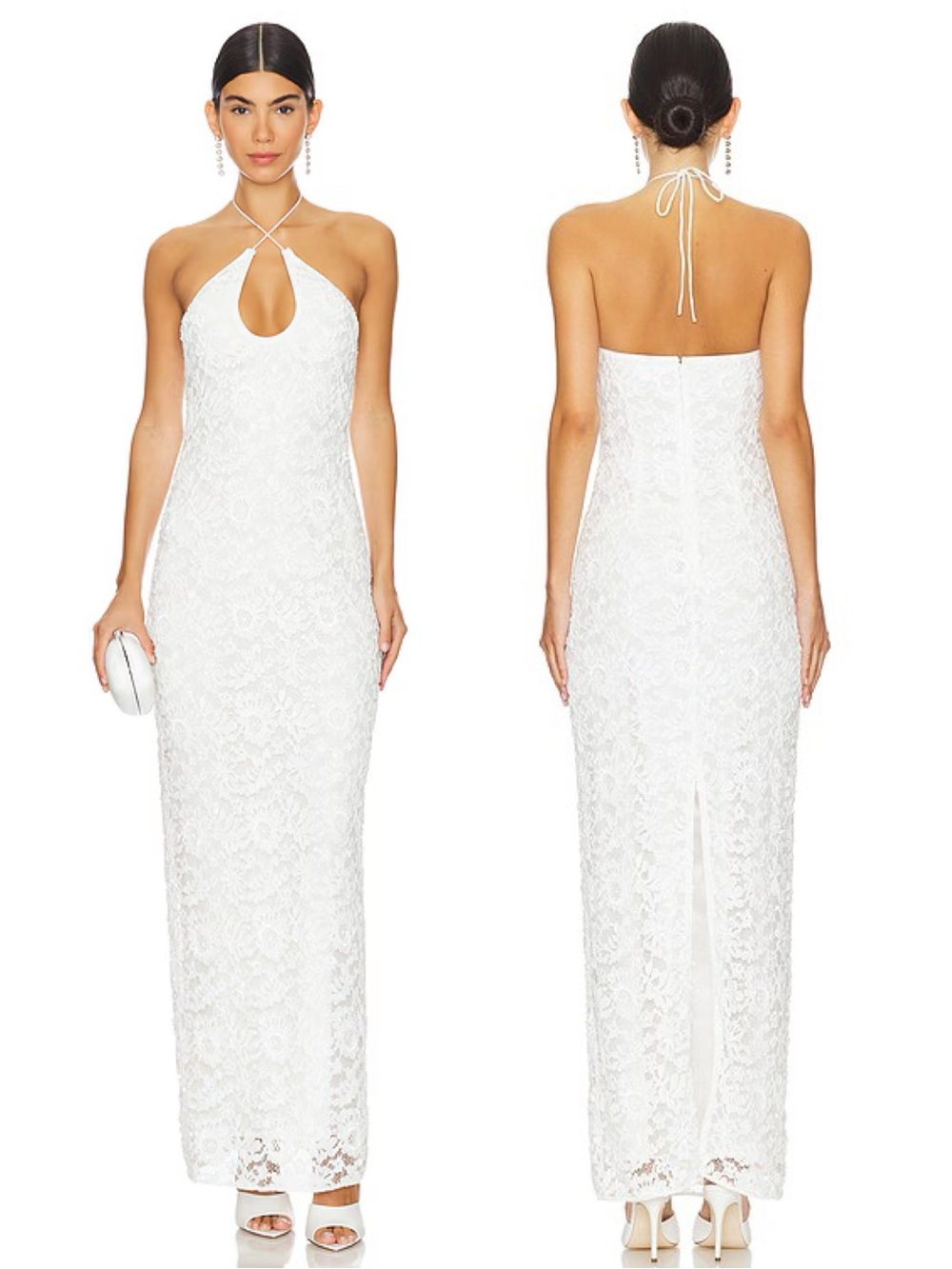 Lovers & Friends Eloise Sequin Embellished Maxi Dress White NEW with tags